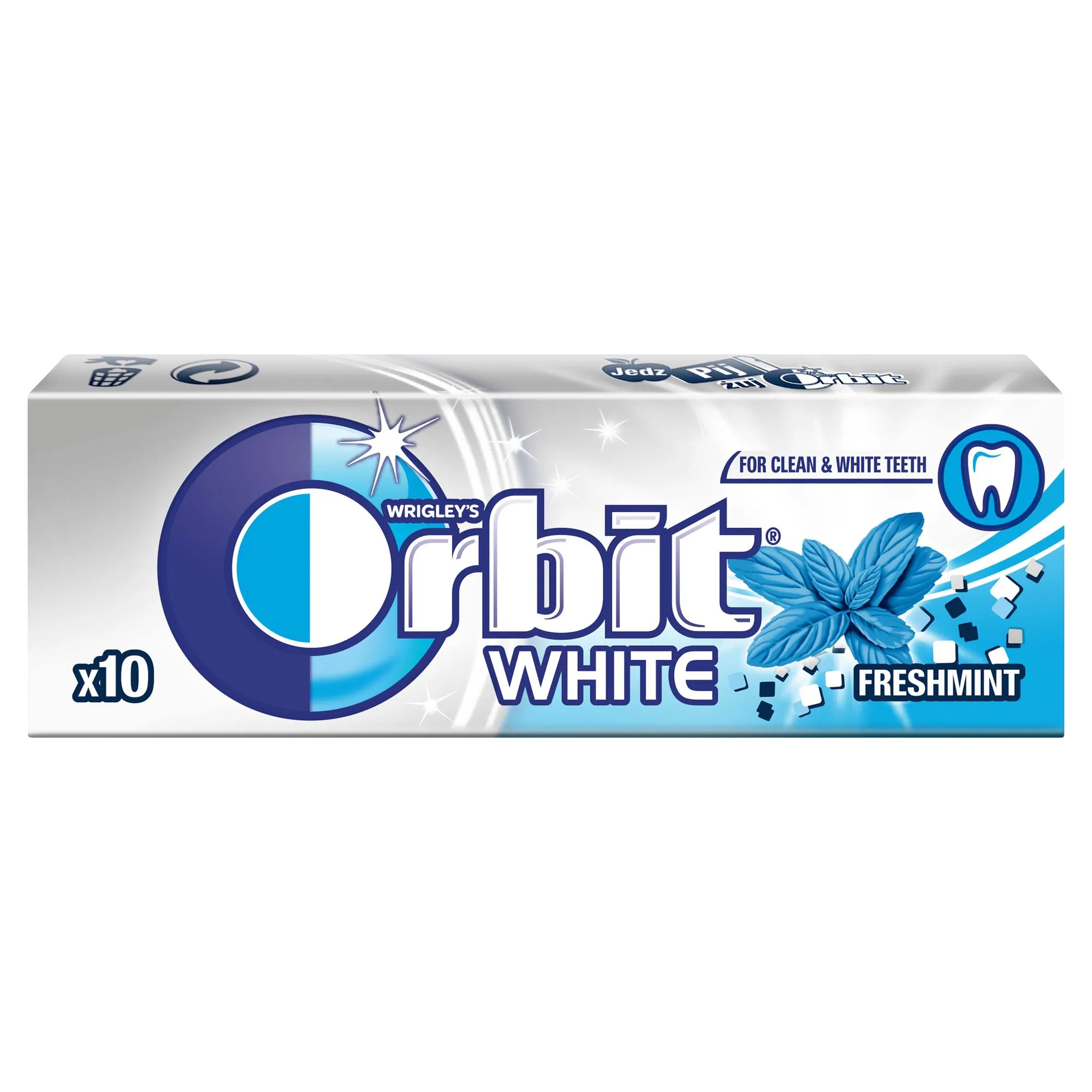 10 SZTUK - ORBIT DRAŻE WHITE FRESH MINT 14G GUMA