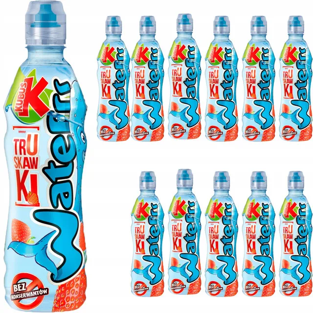 12 x Kubuś Waterrr Napój o smaku truskawki 500 ml