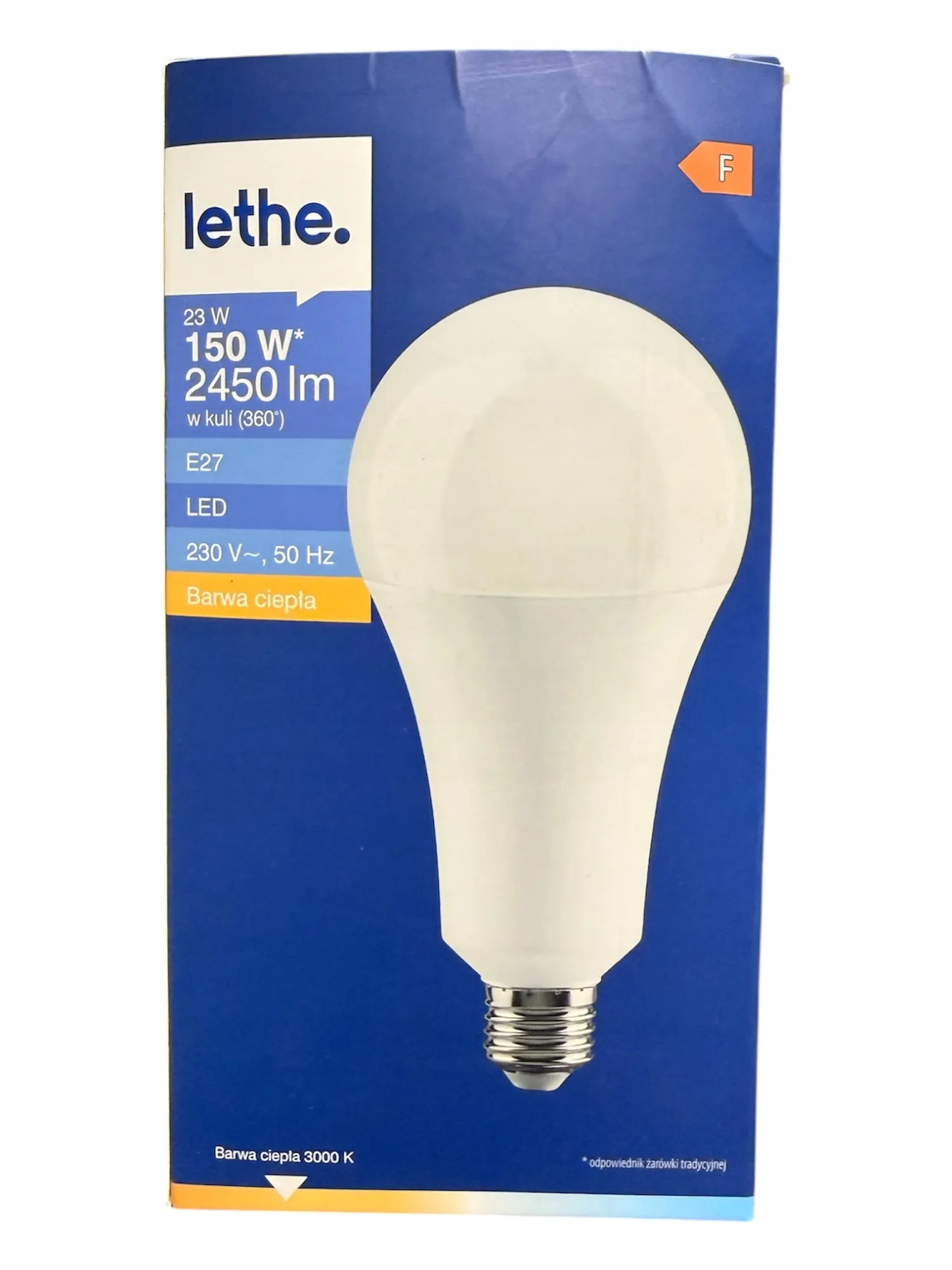 128* LETHE Żarówka LED 23W 2450lm E27 BARWA CIEPŁA F