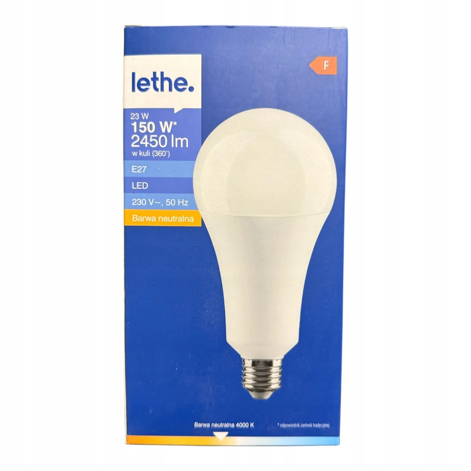 128* LETHE Żarówka LED 23W 2450lm E27 BARWA NEUTRALNA F