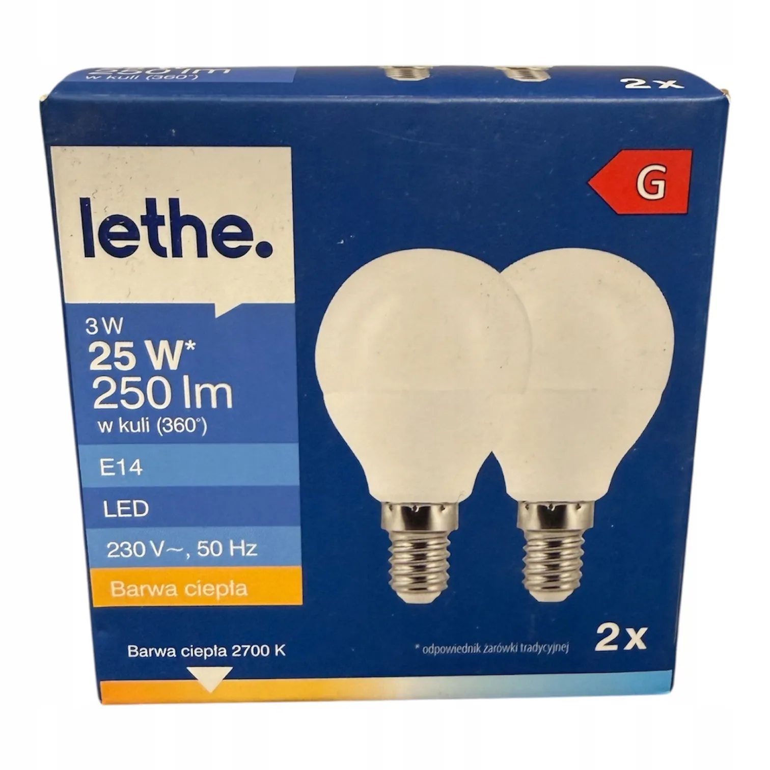 129* LETHE Żarówka LED 3W 250lm E14 barwa ciepła 2szt. G