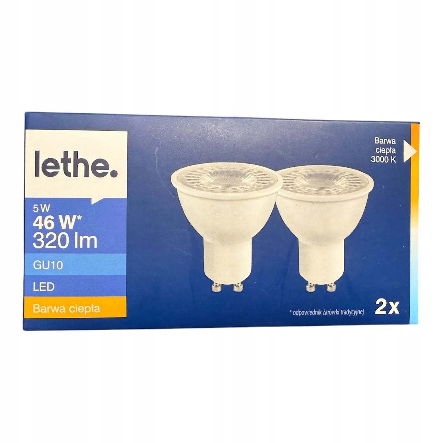 129* LETHE Żarówka LED GU10 5W 320lm BARWA CIEPŁA 2szt. A+