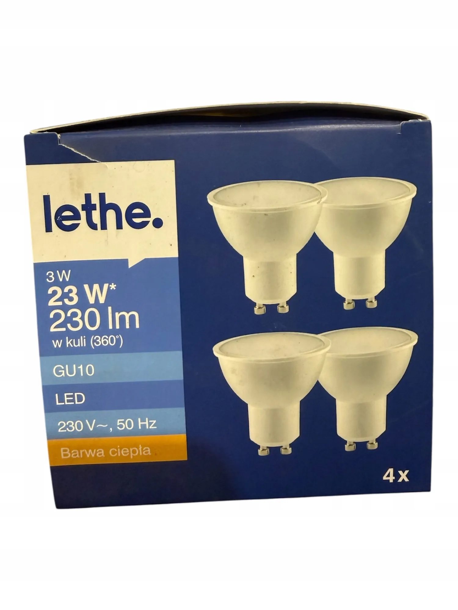 129* LETHE Żarówki LED 3W 230lm GU10 barwa ciepła 4szt. G