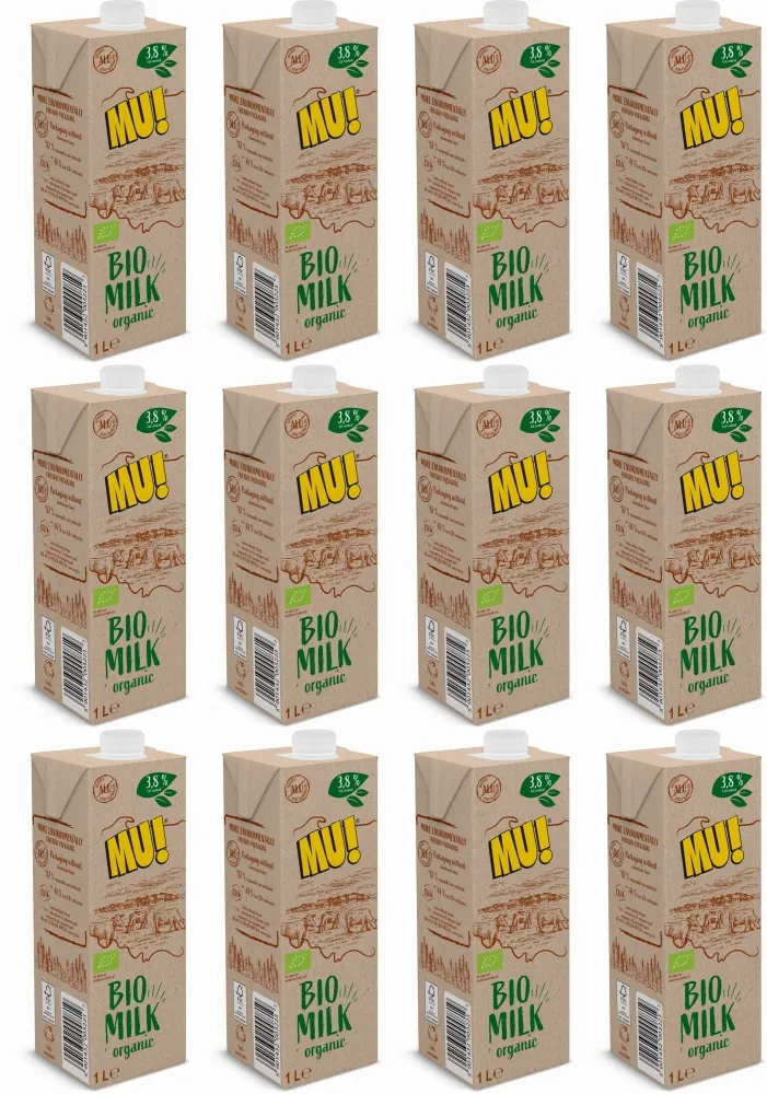 12x Mleko do spieniania Wart-Milk MU! Bio Organic 3.8% 1l