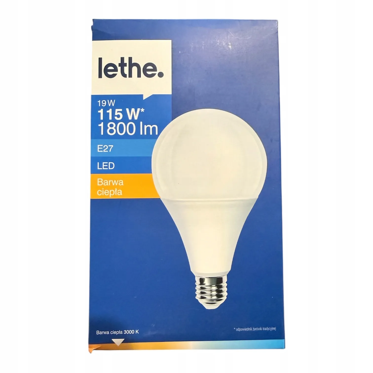 130* LETHE Żarówka LED 19W E27 1800lm barwa ciepła A+