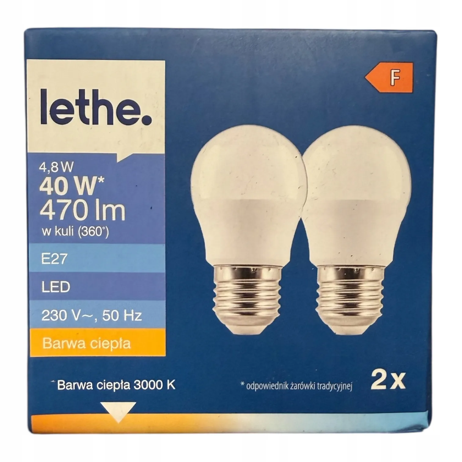 130* LETHE Żarówka LED 4,8W 470lm E27 2szt. barwa ciepła F