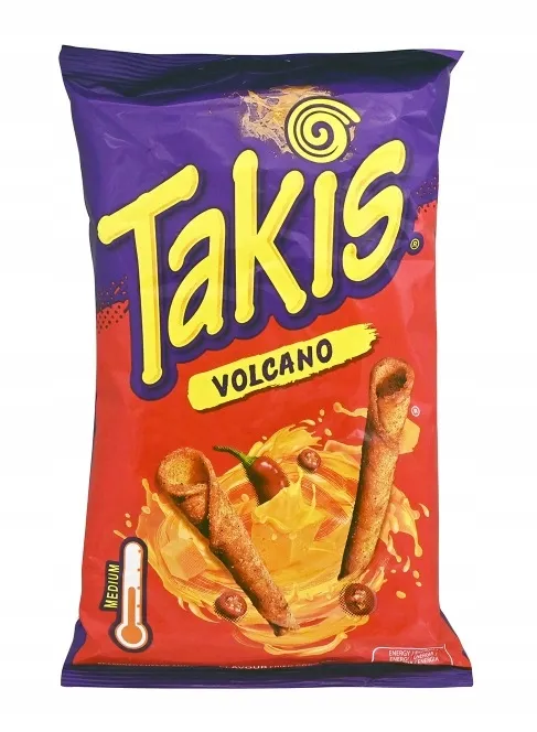 1x 100g TAKIS Volcano ostre chipsy kukurydziane