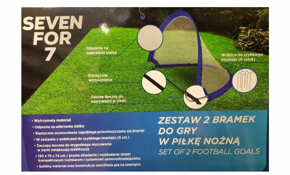 2 X SAMOROZKŁADAJĄCA SIĘ BRAMKA GRY W PIŁKĘ NOŻNĄ