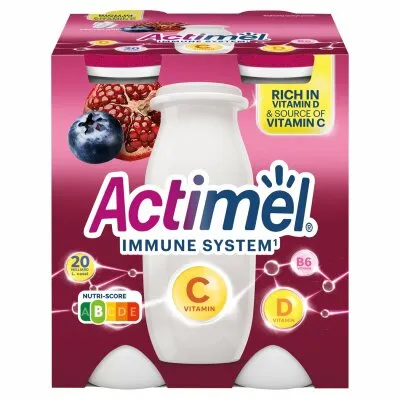 Actimel Napój jogurtowy o smaku jagoda-granat 400 g (4 x 100 g)