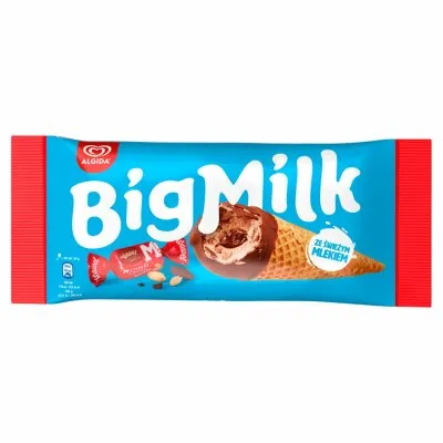 Algida Big Milk Lody mleczne w rożku 105m