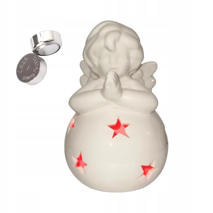 ANIOŁEK CERAMICZNA OZDOBA LED RGB DEKORACJA ŚWIĄTECZNA SMUKEE