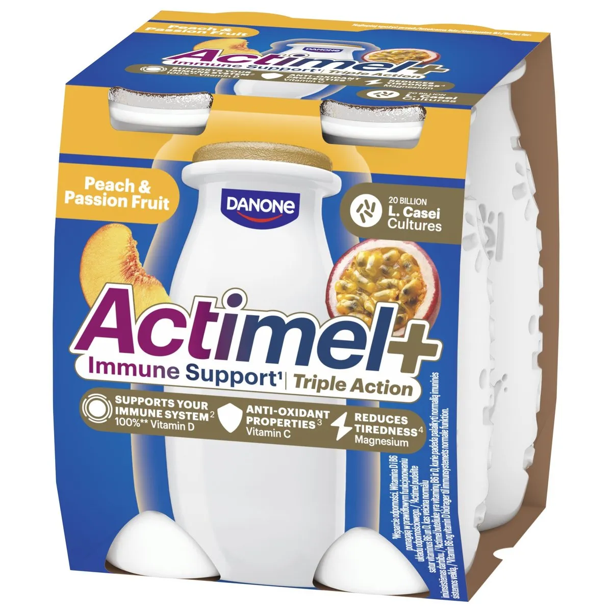 Actimel Napój jogurtowy o smaku brzoskwinia-marakuja 400 g (4 x 100 g)
